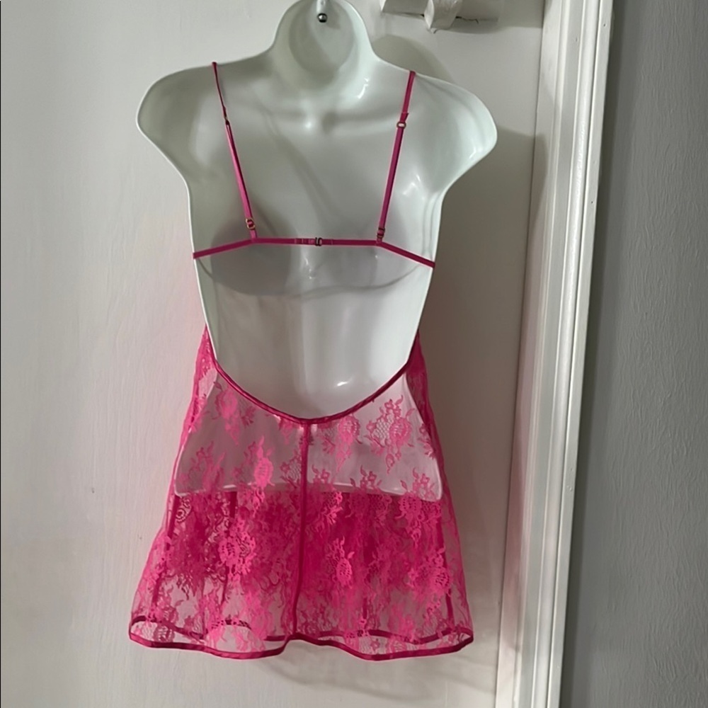 Victoria's Secret Pink Lace Chemise with Plunging V-Neck - Picture 2 of 8